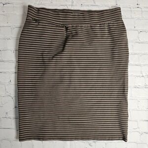 Toad&Co Transito Skirt Womens Medium Brown Striped Tencel Stretch Travel